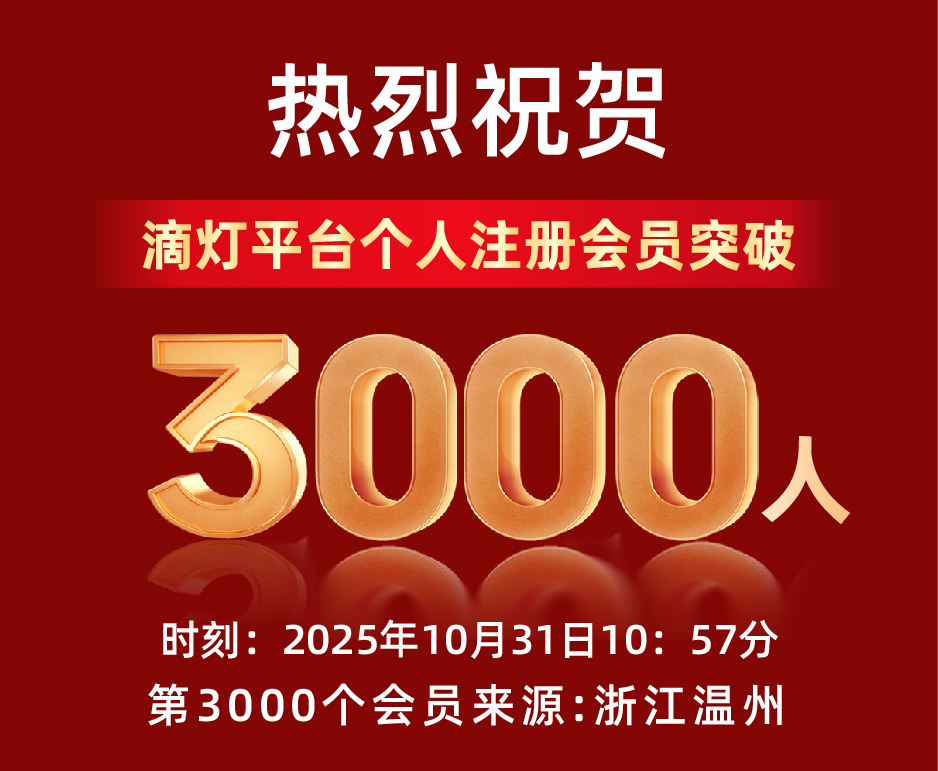 热烈祝贺滴灯平台在10月31日个人注册会员突破3000。